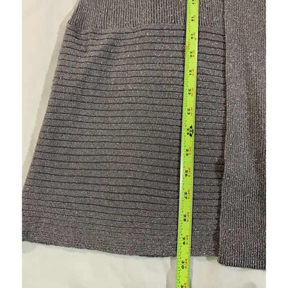 JM Collection Cardigan Women's XL Open Front Gray Silver Sparkle Glitter Stretch - Picture 13 of 13
